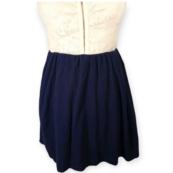 CITY TRIANGLES NAVY & CREAM LACE BODICE SKATER DRESS SZ.5 EUC. - Picture 3 of 5